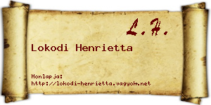 Lokodi Henrietta névjegykártya