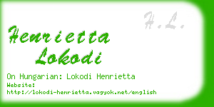 henrietta lokodi business card
